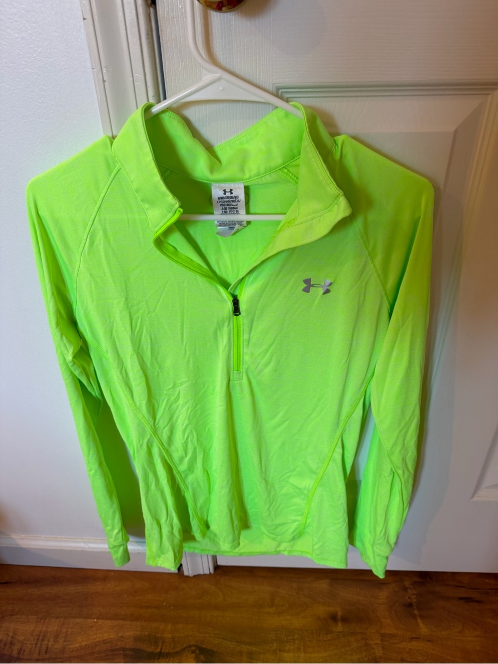 Under Armour Women's Neon Lime Quarter-Zip Performance Pullover
